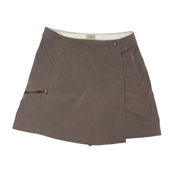 L.L. Bean Gray cream Skort with Zip Pocket size 10 - Picture 1 of 8